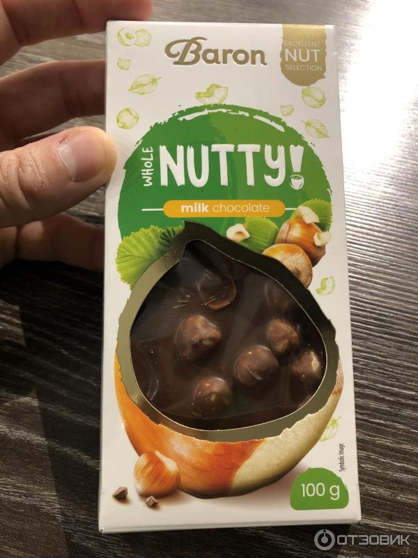 Шоколад молочный Baron Whole Nutty фото