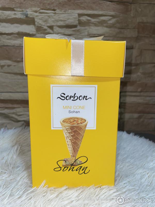 Мини-рожок хрустящий с начинкой Sorbon Сохан и воздушные зерна фото