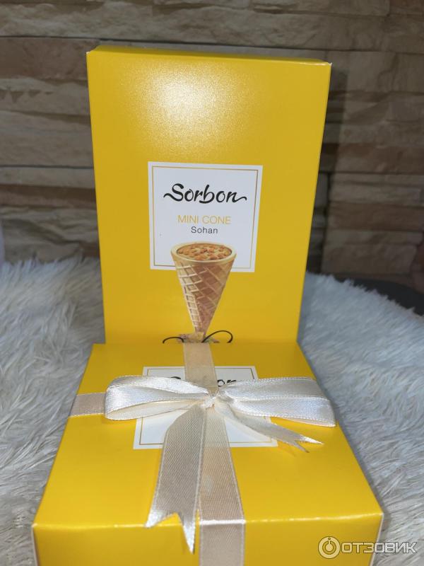 Мини-рожок хрустящий с начинкой Sorbon Сохан и воздушные зерна фото