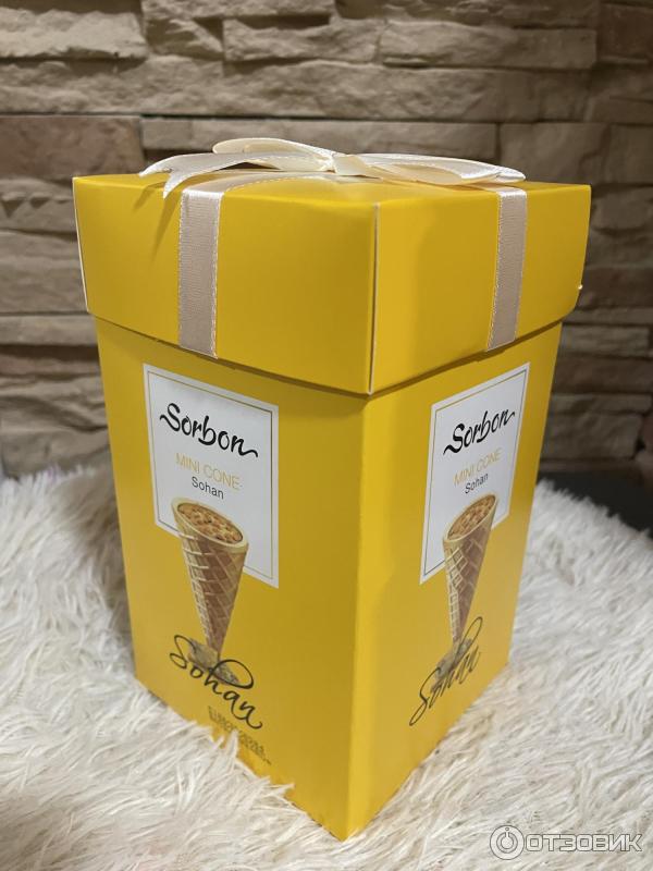 Мини-рожок хрустящий с начинкой Sorbon Сохан и воздушные зерна фото