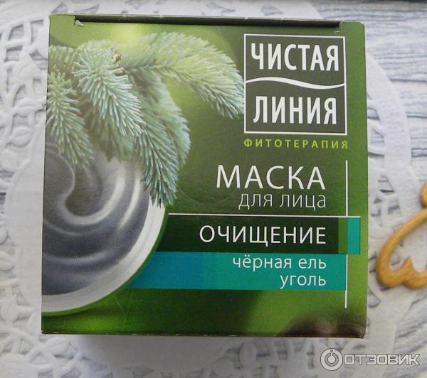 Маска для лица очищающая Чистая Линия Черная ель и уголь фото