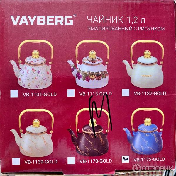 Vayberg Отзыв о Чайник эмалированный с рисунком Vayberg | интересный чайник для ...