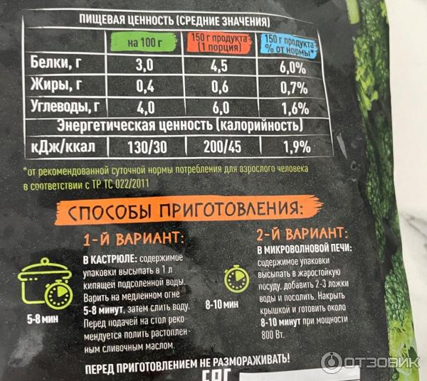 Капуста брокколи быстрозамороженная Geenola