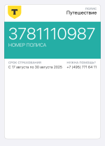 Страхование туристов Т-Страхование (быв. Тинькофф Страхование) фото