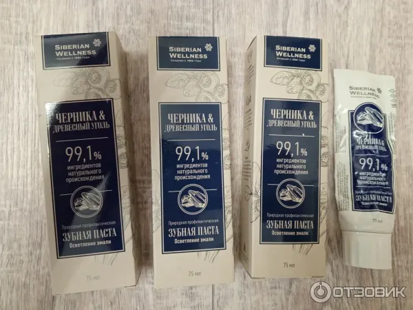 Зубная паста Siberian Wellness Черника и древесный уголь фото